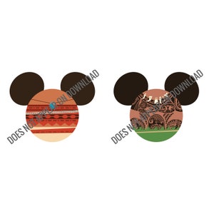 Moana Characters decorated mouse ears silhouettes - for t-shirt printing
