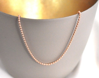 Pur | Kugelkette aus rosévergoldetem 925 Sterling Silber | Goldkette | Geschenk Frauen | Geburtstagsgeschenk Frau | Goldkette | Silberkette