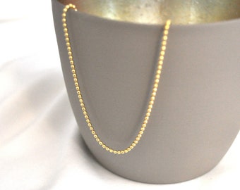 Pur | Kugelkette aus vergoldetem 925 Sterling Silber | Goldkette | Geschenk Frauen | Geburtstagsgeschenk Frau | Goldkette | Silberkette
