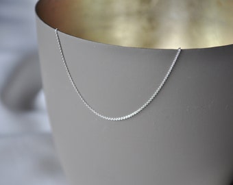 Silberkette Anker rund 0,5mm | 925 Sterling Silber | 0,5 mm Kette | sehr feine Kette kurz ohne Anhänger | nur Kette | Silberkette