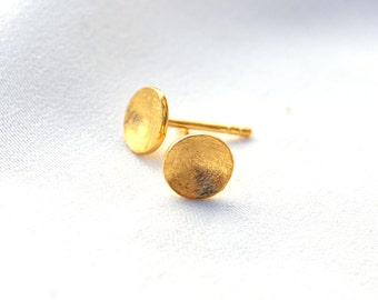 Ohrring für Frauen |  Dot | Ohrstecker | 925 Silber vergoldet | Geschenk für Frauen | Gold gebürstet | Sommerschmuck
