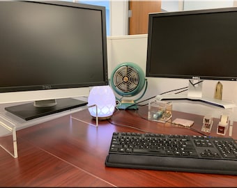 Clear Acrylic Riser: Desk & Monitor Display Stand, 3/8&quot; Thick