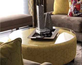 Protectores de mesa redondos de acrílico transparente que cubren la superficie de madera para mantener protegidas su mesa de café, mesa auxiliar, mesas de comedor y mesa de noche.
