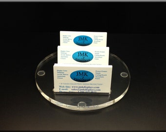 Multi Business Card Holder Clear Acrylic Disk 100 cards