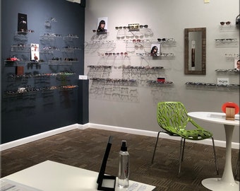 Clear Acrylic Lucite Wall Mounted floating Shelves displaying organizing wall mounting cabinets kitchen bathroom home organize clutter space