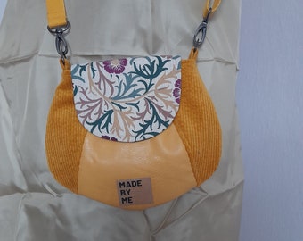 Shoulder bag crossbody bag mustard yellow faux leather cord