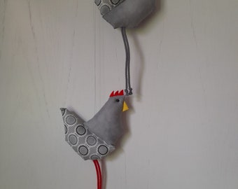 Déco de Pâques poules gris-gris