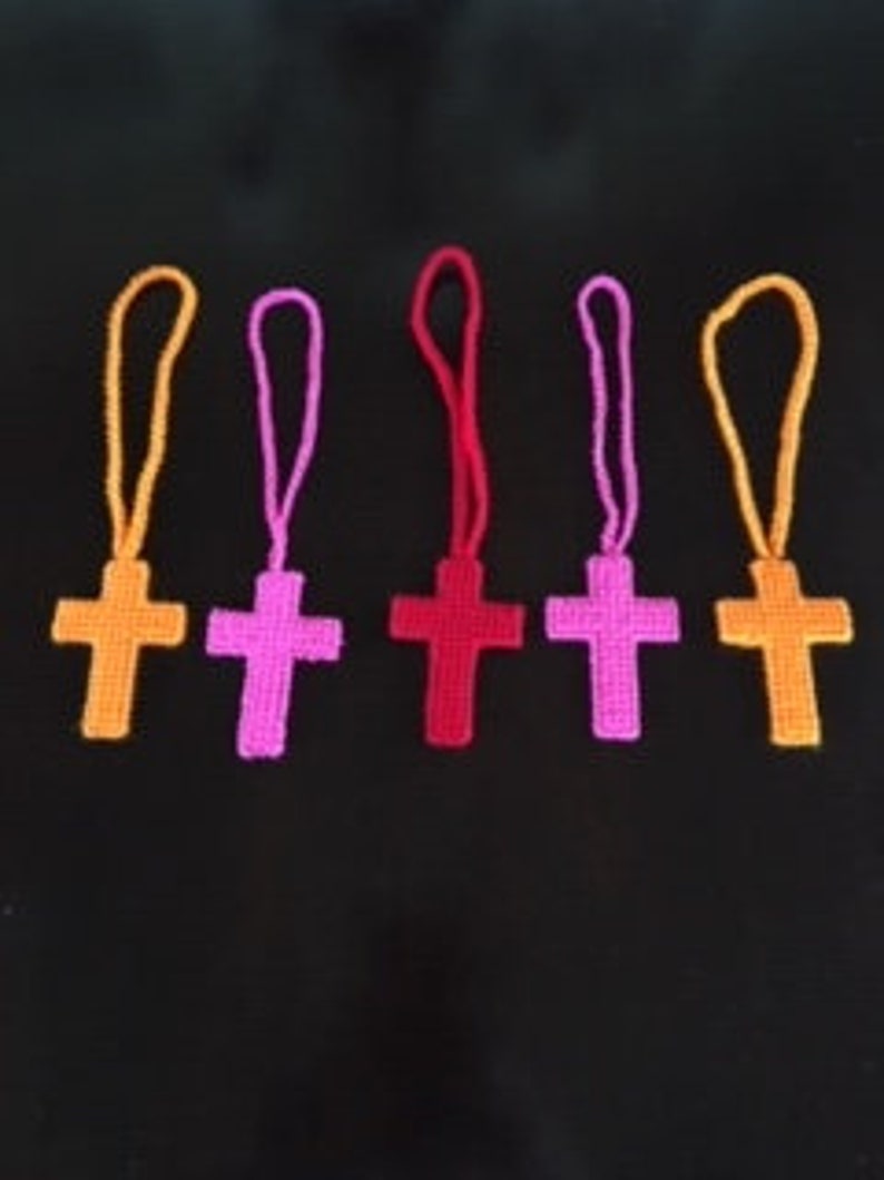 Plastic Canvas Crosses / Rear View Mirror Cross / Spiritual Etsy