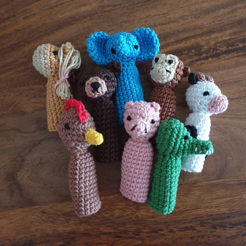Crocheted finger puppets animal motifs handmade 1 piece image 6