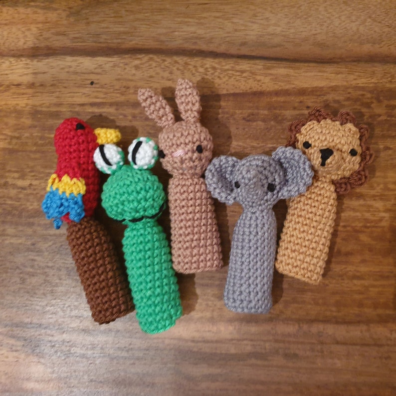 Crocheted finger puppets animal motifs handmade 1 piece image 7