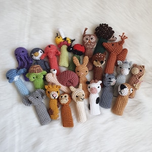 Crocheted finger puppets animal motifs handmade 1 piece image 2