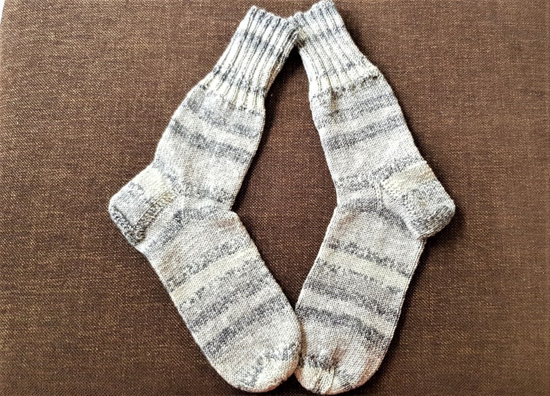 36 37 light grey grey silver colorful striped knitted socks