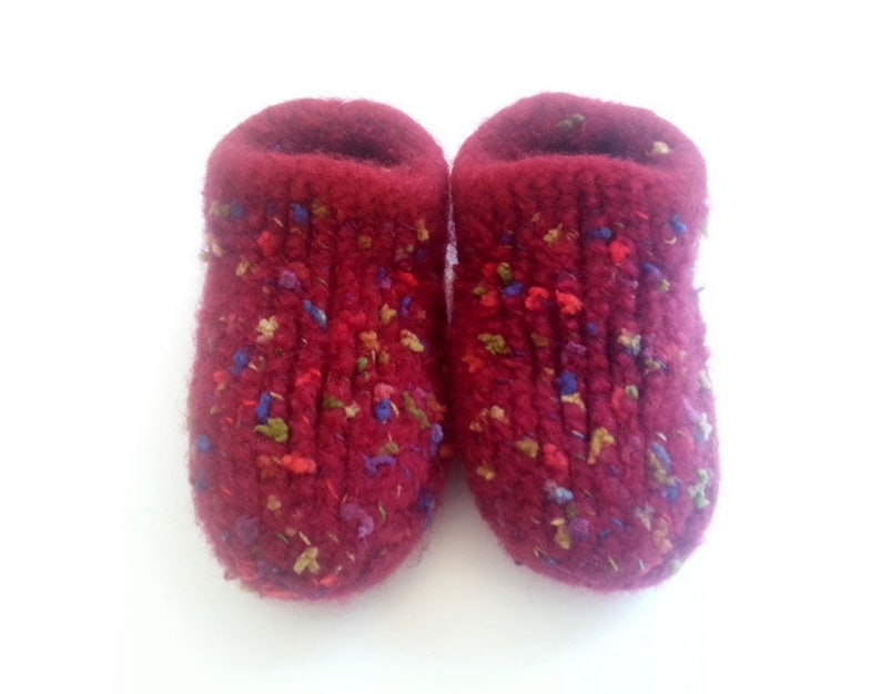 22 23 24 black red colorful felt shoes slippers hand knitted