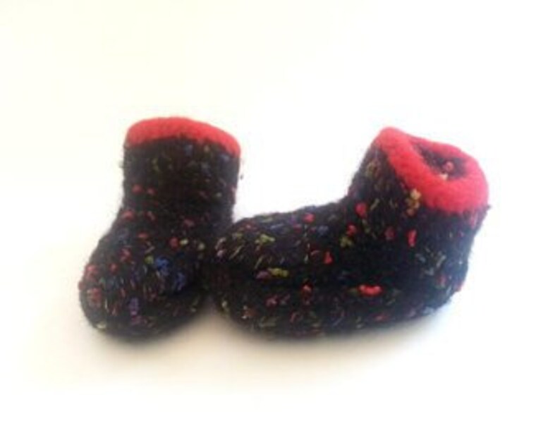 22 23 24 black red colorful felt shoes slippers hand knitted