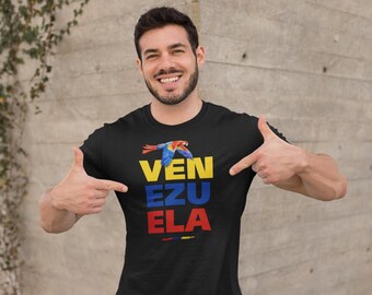 Venezuelan Flag Macaw T-Shirt | Venezuela Pride Tee | Colorful Macaw Bird Shirt | Latin Heritage Gift for Him or Her