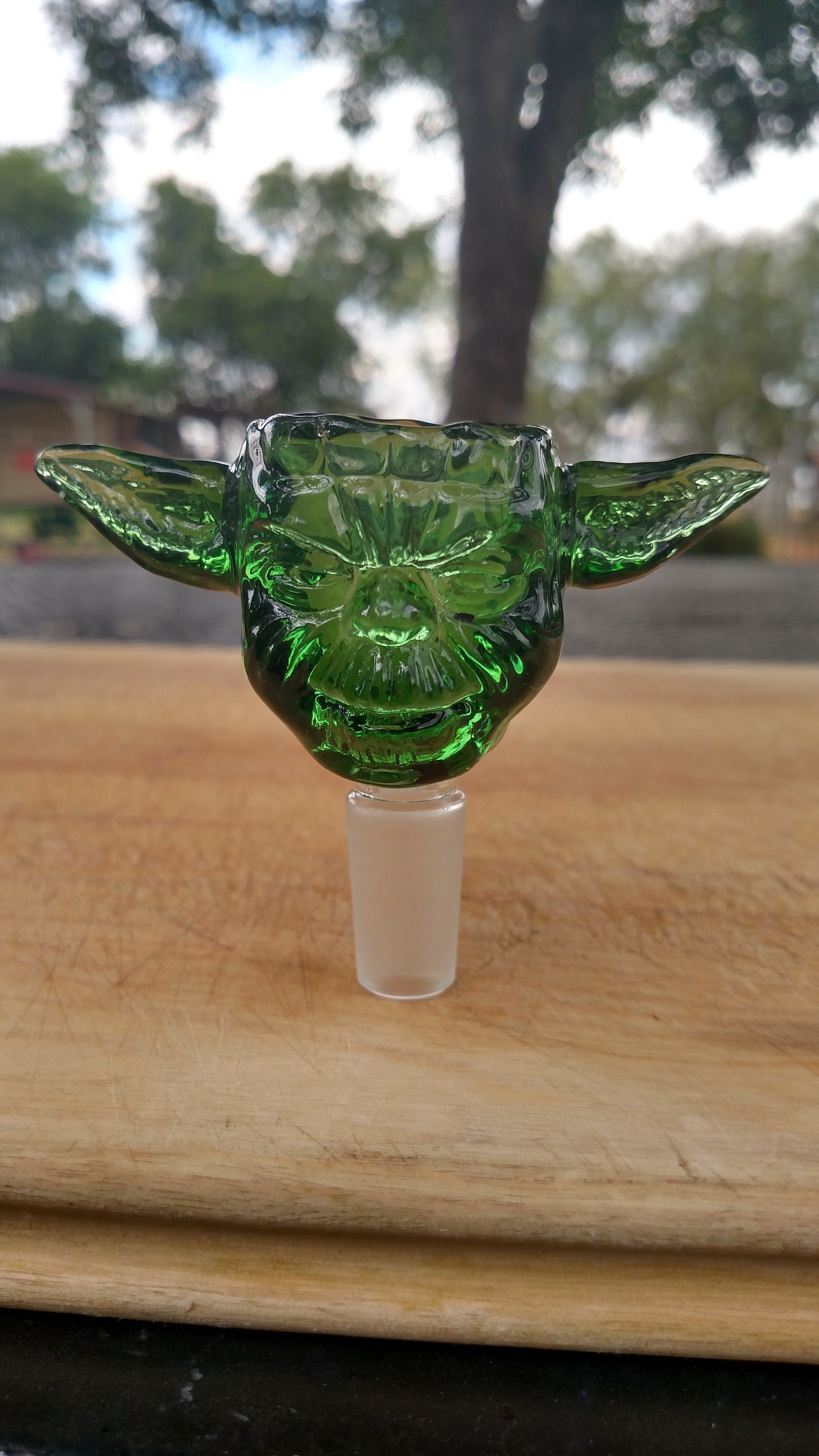 Baby Yoda Glass Smoking Pipe Bowl 18 mm Male Green Collectible Etsy