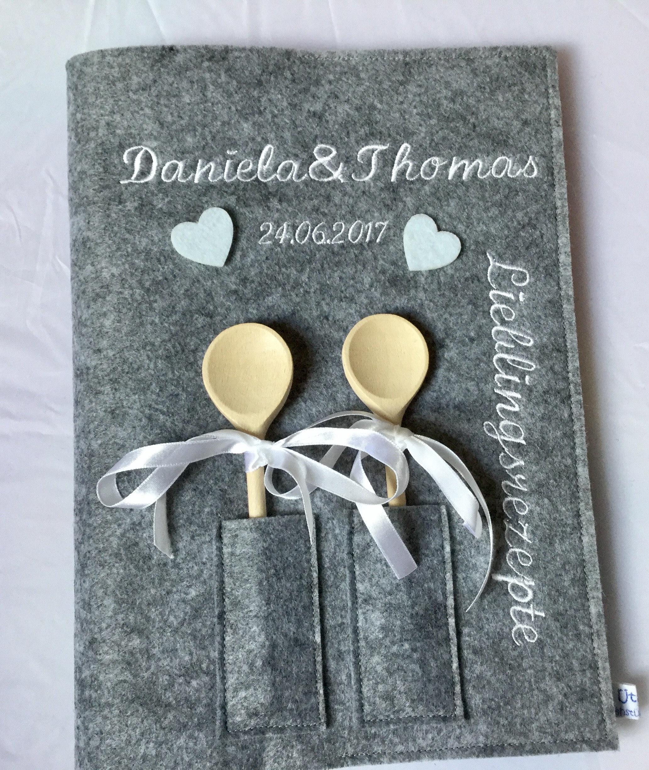 Rezeptbuch zur Hochzeit aus Filz personalisiert Etsy