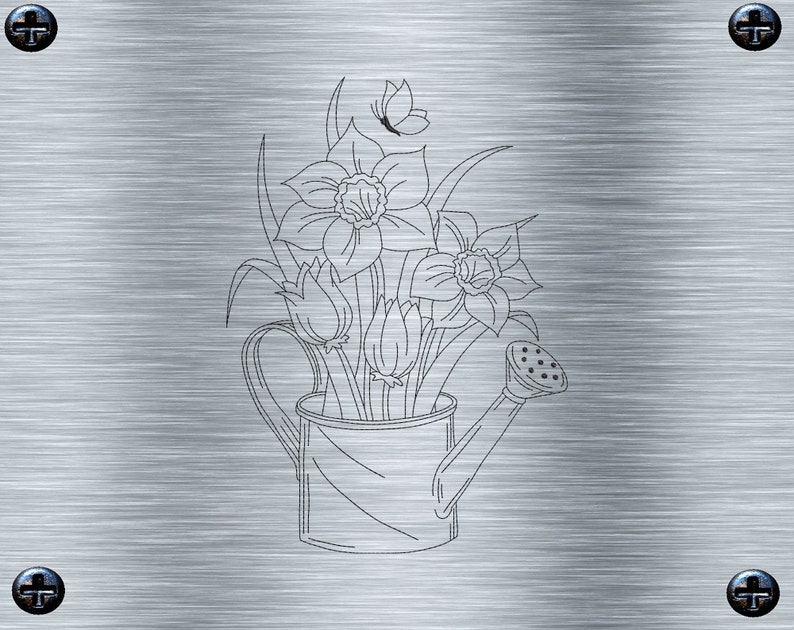 Stickdatei Blumenkanne 13 x 18 Rahmen Botanische Stickmotive, Blumenstickerei, Redwork Stickerei, digitale Stickdatei, Nadelmalerei Bild 2