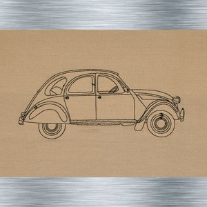Embroidery file Citroen 2CV - 13 x 18 cm frame - Automotive, vintage car embroidery file, digital embroidery file, needle painting, digital file