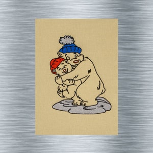 Embroidery file cuddly bear colorful - 4 sizes from 10 x 13 cm - winter animals, animals, winter embroidery motifs, digital embroidery file, needle painting