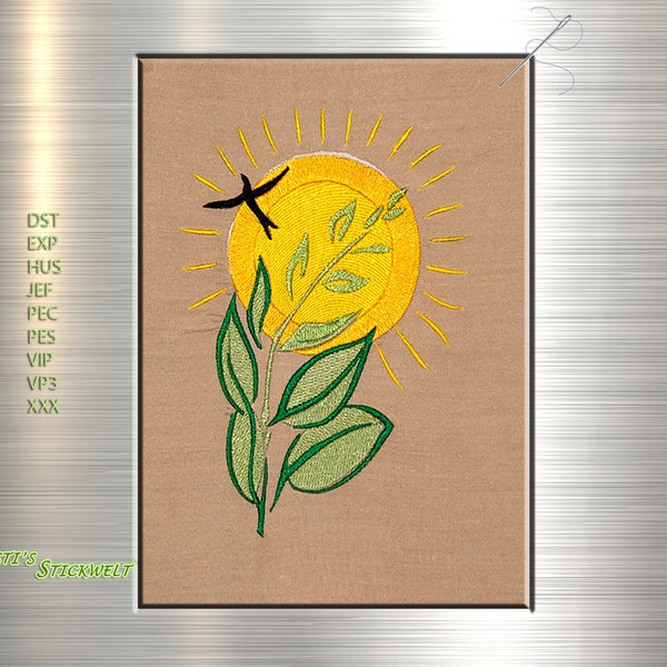 Embroidery file Blume_Taube_Sonne - 13 x 18 frames / 14 x 20 frames