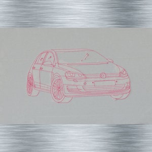 Stickdatei Auto - 13 x 18 Rahmen - Auto Stickmotive, Automotive, KFZ Stickdatei, digitale Stickdatei, Nadelmalerei, digitale Datei