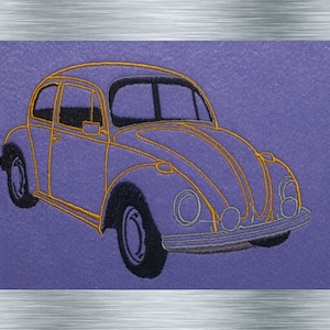 Embroidery file rolling insect partially colored - 13 x 18 frame - vehicles, cars, roadworthy embroidery motifs, digital embroidery file, needle painting