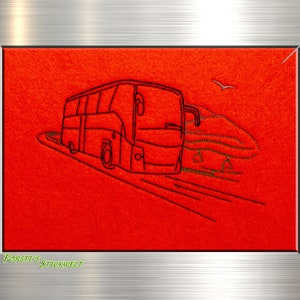 Embroidery file Bus Tour - 10 x 13 frame / 14 x 14 frame with video instructions