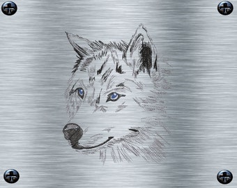 Stickdatei Wolf - 13 x 18 Rahmen - Afrika Tiere, Wüstentiere, Steppentier Stickmotiv, digitale Stickdatei, Nadelmalerei