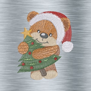 Embroidery file Christmas bear - 10 x 10 cm frame - Christmas embroidery motifs, digital embroidery file, needle painting, digital file