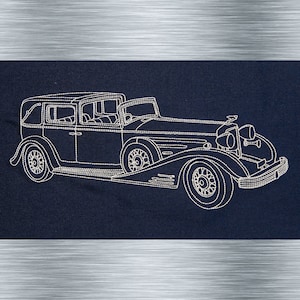 Embroidery file Cadillac Town Car - 3 sizes from 13 x 18 cm - Automotive, vintage car embroidery file, digital embroidery file, needle painting, digital file