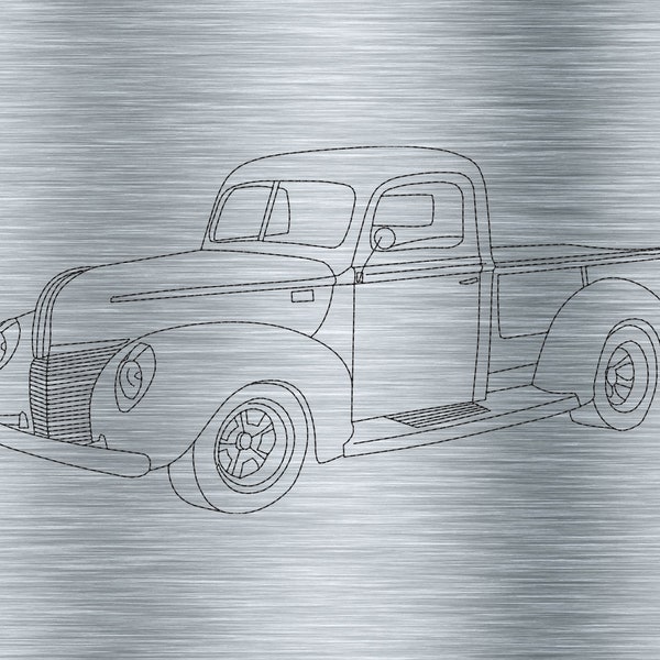 Embroidery file Ford 1940 Pickup - 13 x 18 cm frame - Automotive, Oldtimer embroidery file, digital embroidery file, needle painting, digital file