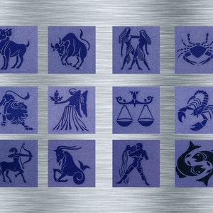 Plik do haftu 12 znaków zodiaku - 60 plików - 5 rozmiarów od 10 x 10 cm - astrologiczne motywy haftu, cyfrowy plik do haftu, malowanie igłą