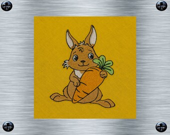 Stickdatei Bunny Karotte Bunt / Uni- 4 Größen ab 10 x 10 Rahmen - Oster-Stickmotiv, Ostermotiv, Osterhase, digitale Stickdatei, Nadelmalerei