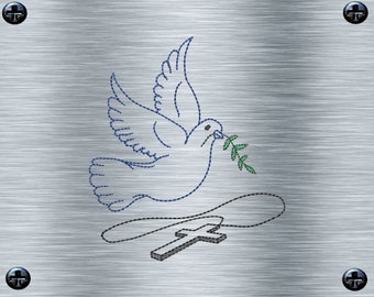 Embroidery file pigeon colorful - 10 x 10 frames - ecclesiastical embroidery motifs, digital embroidery file, needle painting, digital file