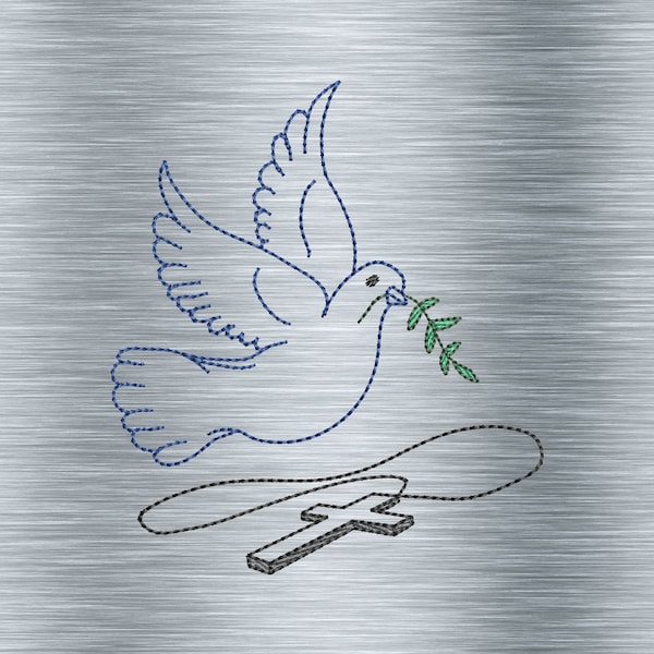 Embroidery file pigeon colorful - 10 x 10 frames - ecclesiastical embroidery motifs, digital embroidery file, needle painting, digital file