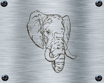 Stickdatei Elefantenkopf 1 - 10 x 13 Rahmen - afrikanische Stickmotive, Wüstentiere, digitale Stickdatei, Nadelmalerei, digitale Datei