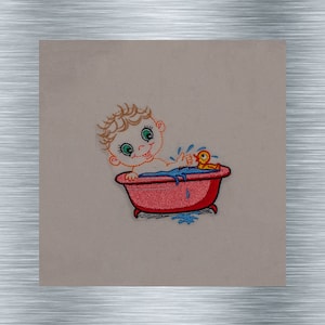 Embroidery file Badebubi colorful + uni - 10 x 10 frame - children&#39;s embroidery motifs, baby motifs, childish embroidery file, digital embroidery file, needle painting