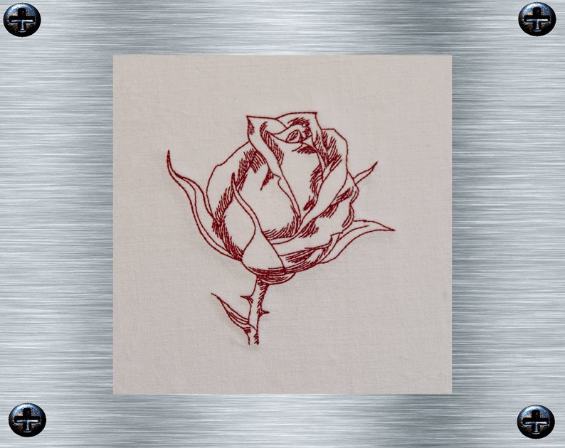 Stickdatei Redwork Rosenset 2 10 x 10 Rahmen Botanische Stickmotive, Blumenstickerei, digitale Stickdatei, Nadelmalerei, digitale Datei Bild 6