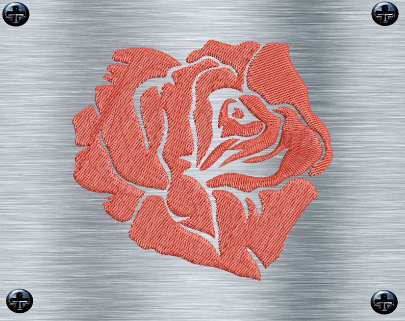 Embroidery file Rose simple II 10 x 10 frames Botanical embroidery motifs, flower embroidery, digital embroidery file, needle painting, digital file image 1