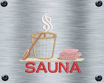 Embroidery file pure sauna - 10 x 10 frames - wellness embroidery motifs, sauna embroidery, digital embroidery file, needle painting, digital file