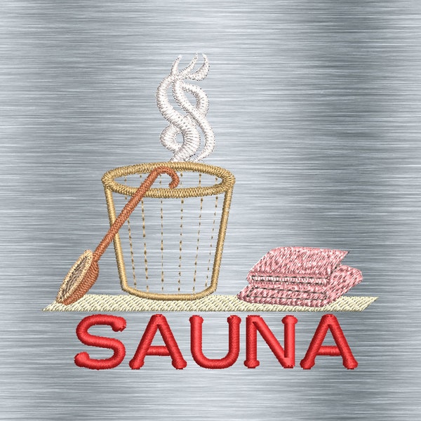 Stickdatei Sauna pur - 10 x 10 Rahmen - Wellness Stickmotive, Saunastickerei, digitale Stickdatei, Nadelmalerei, digitale Datei