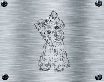 Stickdatei Yorkshire Terrier - 13 x 18 Rahmen – Tierstickerei, Haustierstickmuster, Hundstickerei, digitale Stickdatei, Nadelmalerei