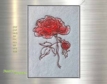 Stickdatei Die Rose - 10 x 10 Rahmen / 10 x 13 Rahmen