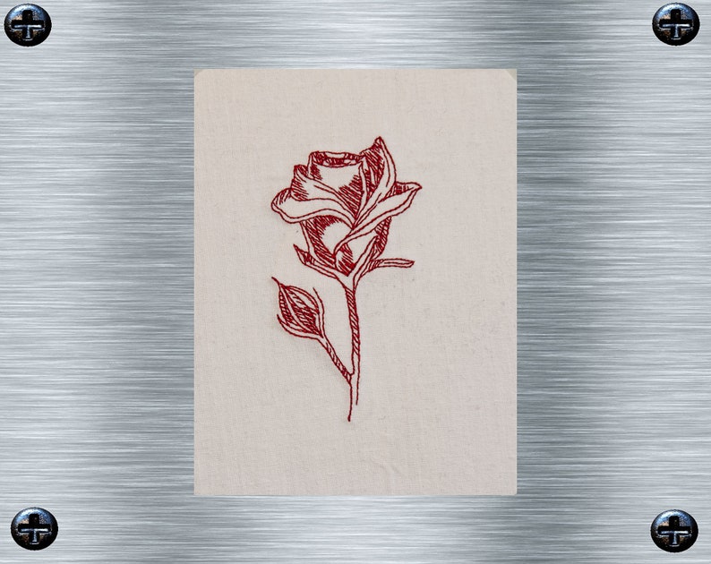 Stickdatei Redwork Rosenset 2 10 x 10 Rahmen Botanische Stickmotive, Blumenstickerei, digitale Stickdatei, Nadelmalerei, digitale Datei Bild 7