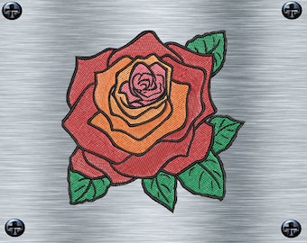 Embroidery file Rose Uni / Colorful - 10 x 10 frames - Botanical embroidery motifs, flower embroidery, digital embroidery file, needle painting, digital file