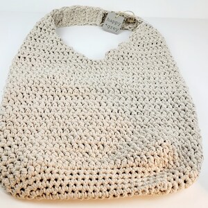 Skulder lange Schultertasche Netzoptik in beige