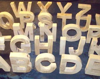 Wooden letters, numbers, 11 cm high, natural or white, read description