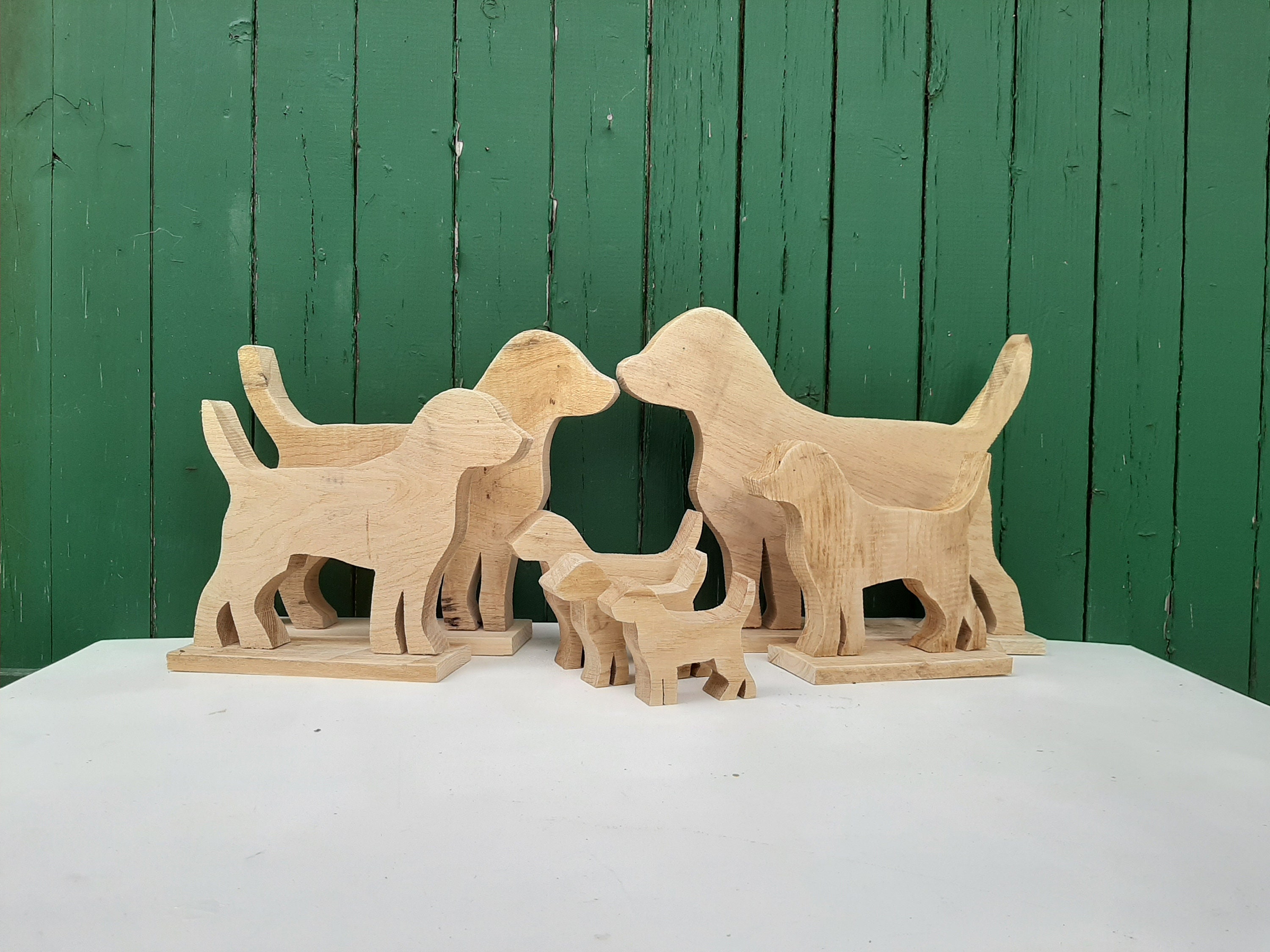 Dog Pieces / Hunde Deko-Figur aus Teakholz Natur - HundeLeben-exklusiv