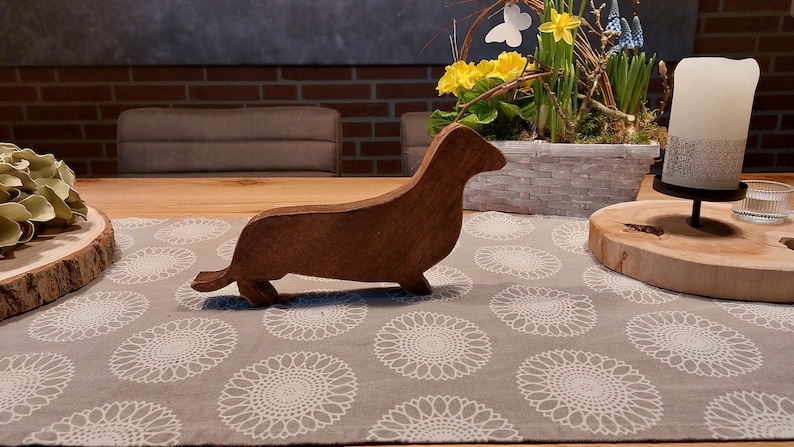 Dachshund, solid oak wood, natural, brown image 7